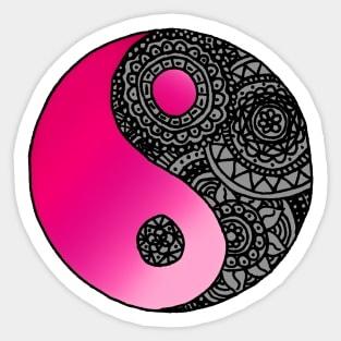 Pink Zen Mandala Yin Yang Sticker